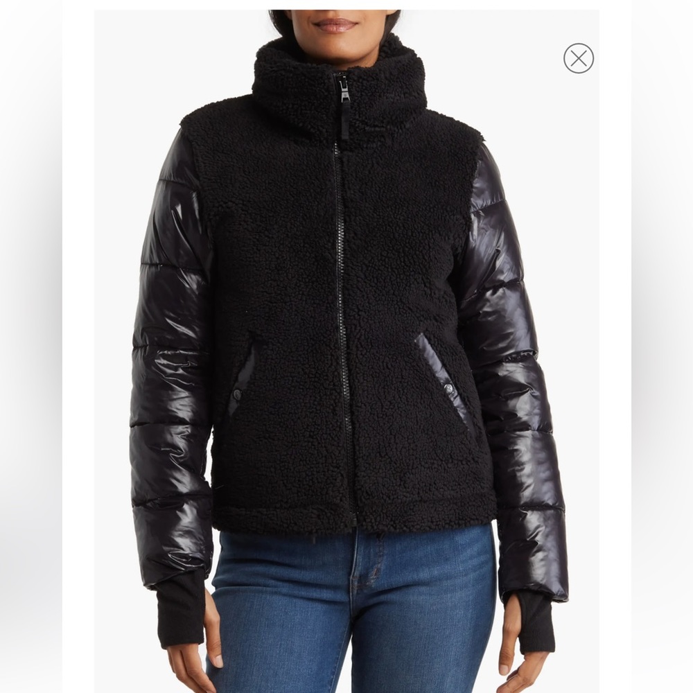 Women’s shearling and nylon puffer